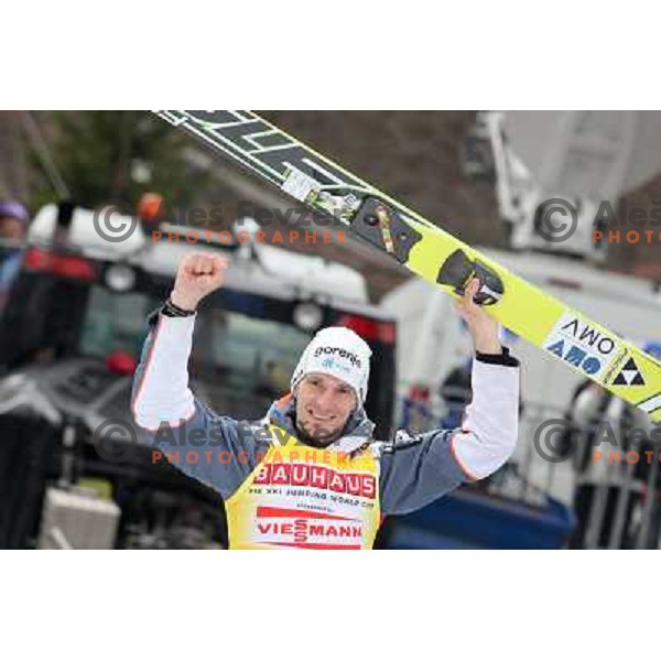 Robert Kranjec of Slovenia, overall champion during final competition of FIS World Cup Ski Jumping Planica in Planica, Slovenia on March 18, 2012 
