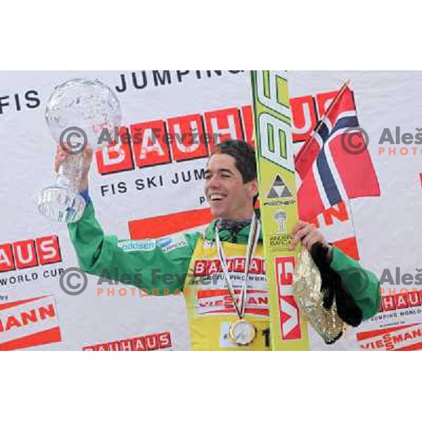 Anders Bardal of Norway, overall World Cup champion during final competition of FIS World Cup Ski Jumping season 2011-2012 in Planica, Slovenia on March 18, 2012 
