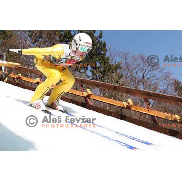 Maximilian Mechler of Germany during team competition FIS Ski Jumping World Cup Planica 2012, on March 17, 2012, Planica, Slovenia. 
