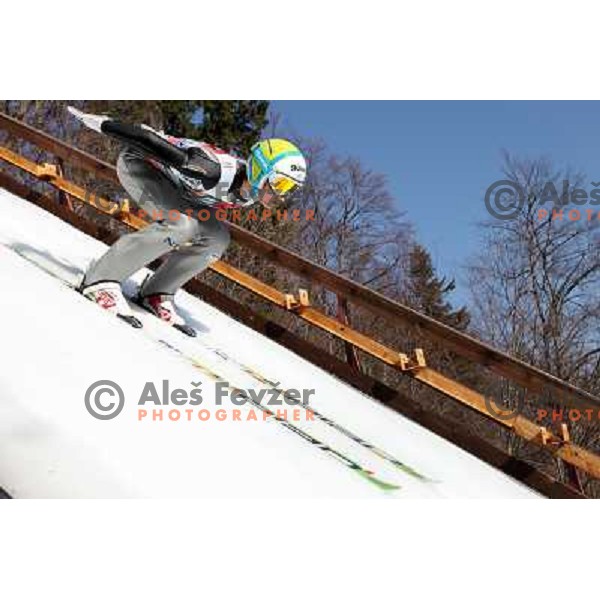 Matic Kramarsic of Slovenia during team competition FIS Ski Jumping World Cup Planica 2012, on March 17, 2012, Planica, Slovenia. 