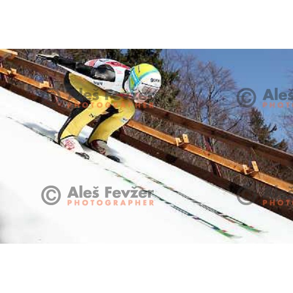 Andraz Pograjc of Slovenia during team competition FIS Ski Jumping World Cup Planica 2012, on March 17, 2012, Planica, Slovenia. 