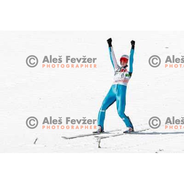 Jaka Hvala of Slovenia during team competition FIS Ski Jumping World Cup Planica 2012, on March 17, 2012, Planica, Slovenia. 