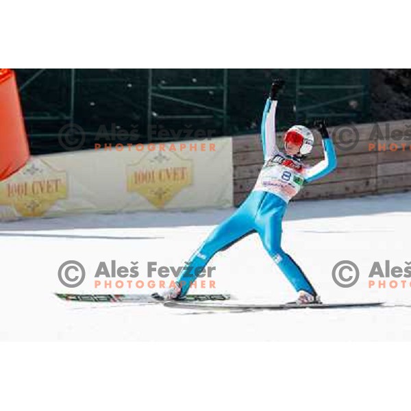 Jaka Hvala of Slovenia during team competition FIS Ski Jumping World Cup Planica 2012, on March 17, 2012, Planica, Slovenia. 