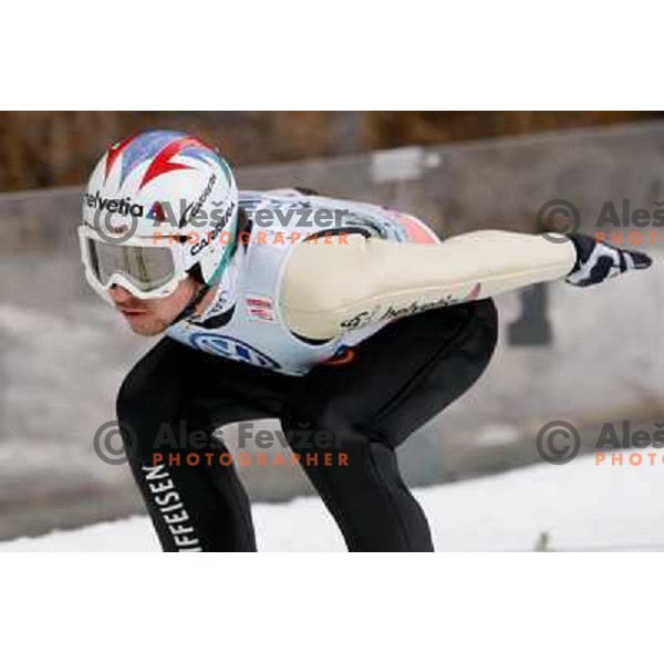 Simon Ammann of Switzerland during final competition of FIS World Cup Ski Jumping season 2011-2012 in Planica, Slovenia on March 18, 2012 