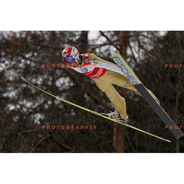 Robert Kranjec of during final competition of FIS World Cup Ski Jumping Planica in Planica, Slovenia on March 18, 2012 