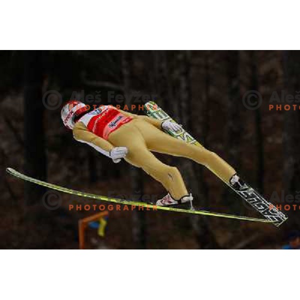 Robert Kranjec of during final competition of FIS World Cup Ski Jumping Planica in Planica, Slovenia on March 18, 2012 