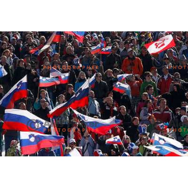Spectaters during team competition FIS Ski Jumping World Cup Planica 2012, on March 17, 2012, Planica, Slovenia. 
