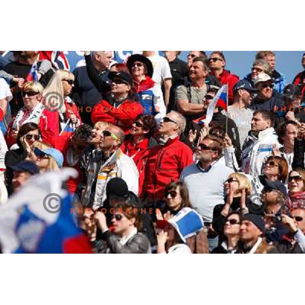 Fans during team competition FIS Ski Jumping World Cup Planica 2012, on March 17, 2012, Planica, Slovenia. 