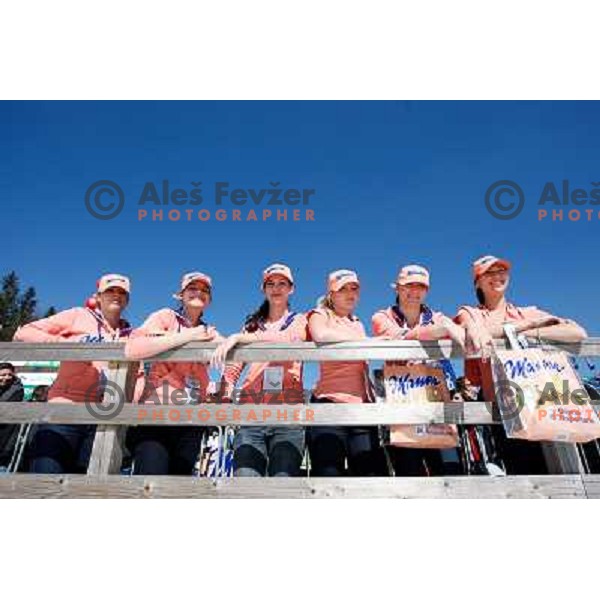 Manner hostesses during team competition FIS Ski Jumping World Cup Planica 2012, on March 17, 2012, Planica, Slovenia. 