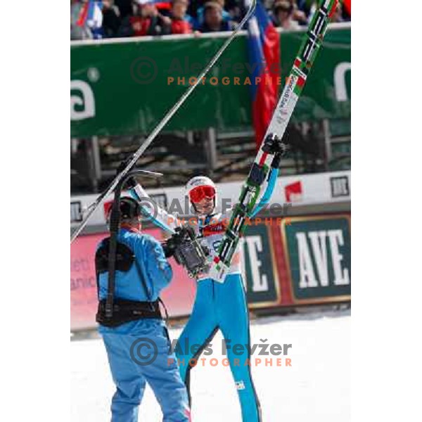 Jaka Hvala of Slovenia during team competition FIS Ski Jumping World Cup Planica 2012, on March 17, 2012, Planica, Slovenia. 