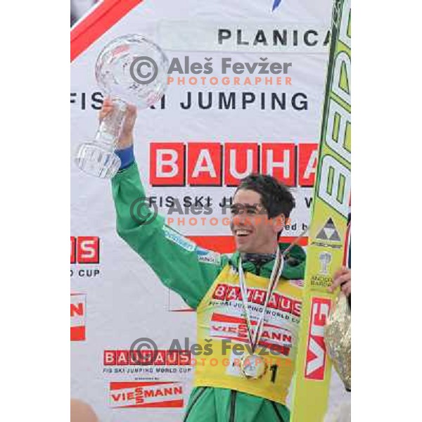 Anders Bardal of Norway, overall World Cup champion during final competition of FIS World Cup Ski Jumping season 2011-2012 in Planica, Slovenia on March 18, 2012 