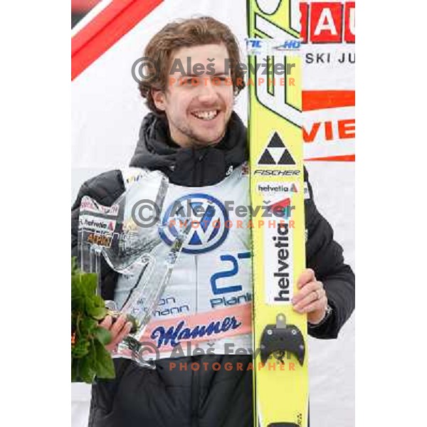 Simon Ammann of Switzerland on second place during final competition of FIS World Cup Ski Jumping Planica in Planica, Slovenia on March 18, 2012 