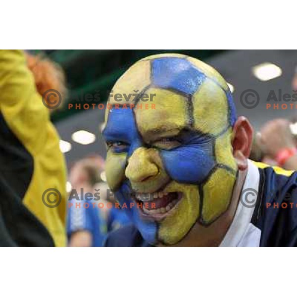 Fans of Cimos Koper during handball match RK Cimos Koper (Slovenia) and BM Atletico Madrid (Spain) in VELUX EHF Champions league 2011-2012, played in Bonifika Hall, Koper, Slovenia on April 22, 2012 