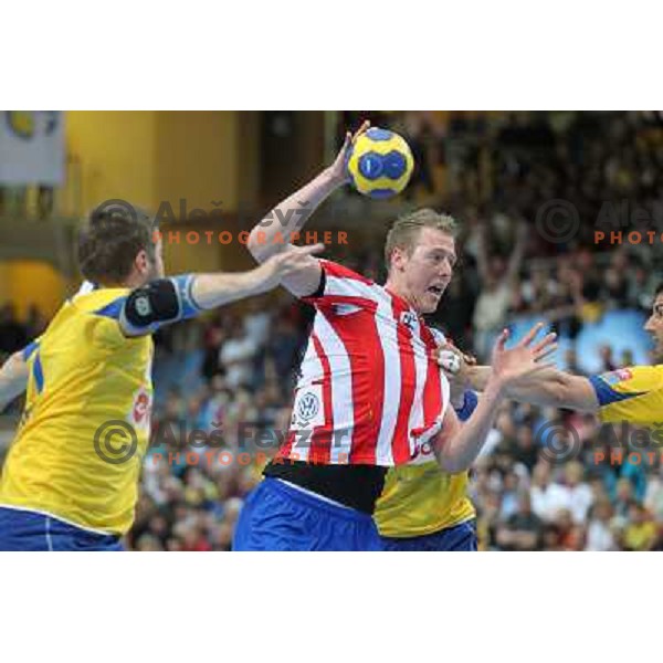 Nikolaj Markussen of Atletico Madrid during handball match RK Cimos Koper (Slovenia) and BM Atletico Madrid (Spain) in VELUX EHF Champions league 2011-2012, played in Bonifika Hall, Koper, Slovenia on April 22, 2012 