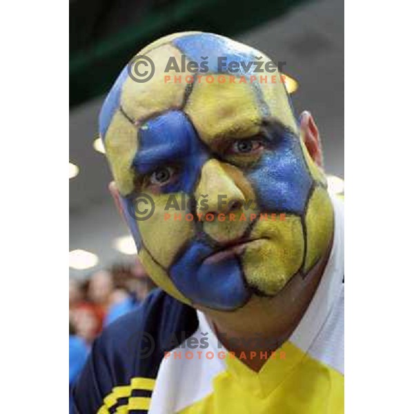 Fans of Cimos Koper during handball match RK Cimos Koper (Slovenia) and BM Atletico Madrid (Spain) in VELUX EHF Champions league 2011-2012, played in Bonifika Hall, Koper, Slovenia on April 22, 2012 