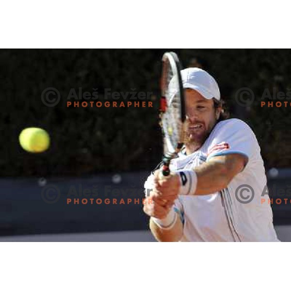 Blaz Kavcic of Slovenia in action during first round of ATP tennis tournament in Rome, Italy on May 14, 2012 