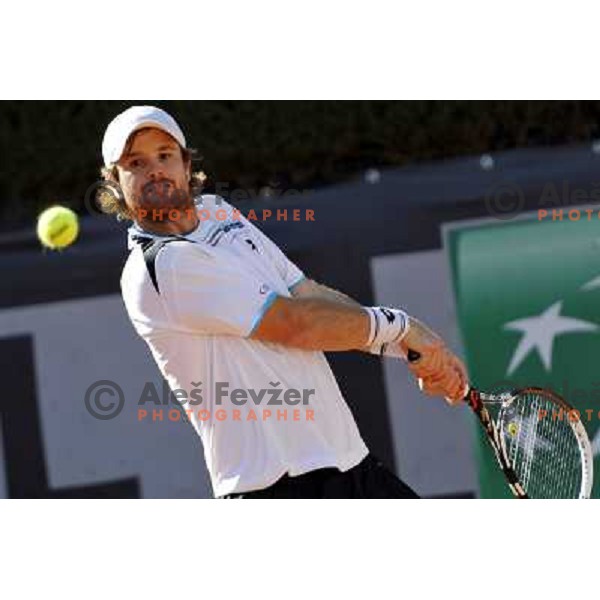 Blaz Kavcic of Slovenia in action during first round of ATP tennis tournament in Rome, Italy on May 14, 2012 
