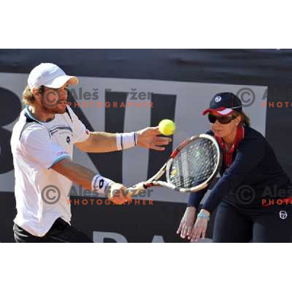 Blaz Kavcic of Slovenia in action during first round of ATP tennis tournament in Rome, Italy on May 14, 2012 