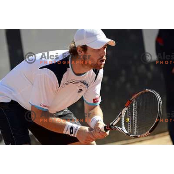 Blaz Kavcic of Slovenia in action during first round of ATP tennis tournament in Rome, Italy on May 14, 2012 
