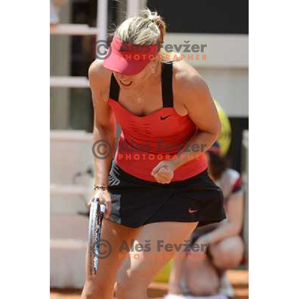 Maria Sharapova (RUS) in action during Internazionali BNL Open D\'Italia, WTA tour in Rome, Italy on May 15, 2012 