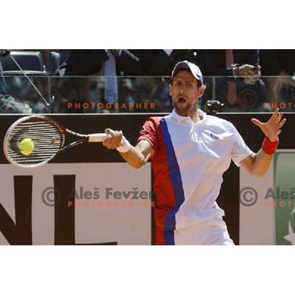 Novak Djokovic of Serbia in action during Internazionali BNL d\'Italia, ATP tournament in Rome, Italy on May 17,2012 