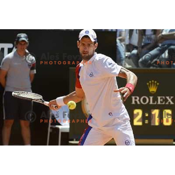 Novak Djokovic of Serbia in action during Internazionali BNL d\'Italia, ATP tournament in Rome, Italy on May 17,2012 