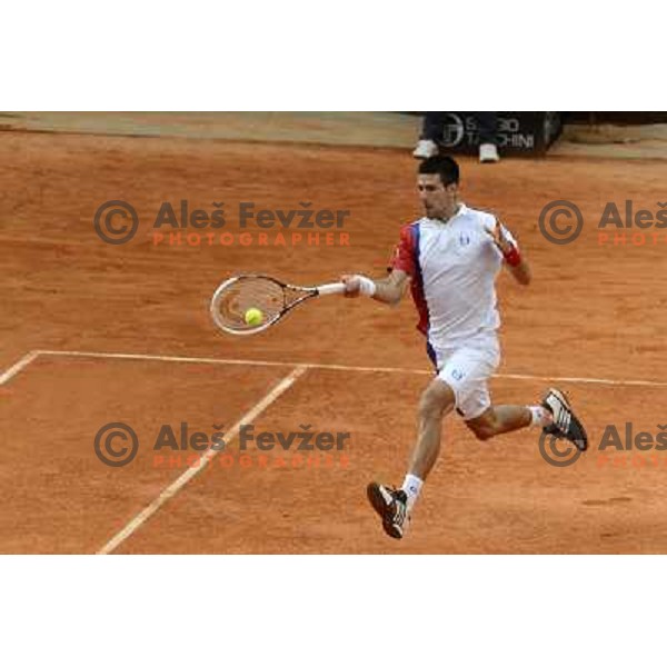 Novak Djokovic of Serbia in action during Internazionali BNL d\'Italia, ATP tournament in Rome, Italy on May 17,2012 