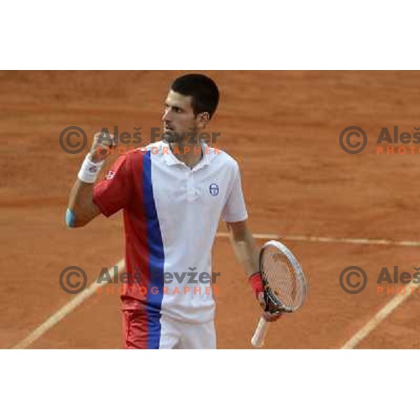 Novak Djokovic of Serbia in action during Internazionali BNL d\'Italia, ATP tournament in Rome, Italy on May 17,2012 