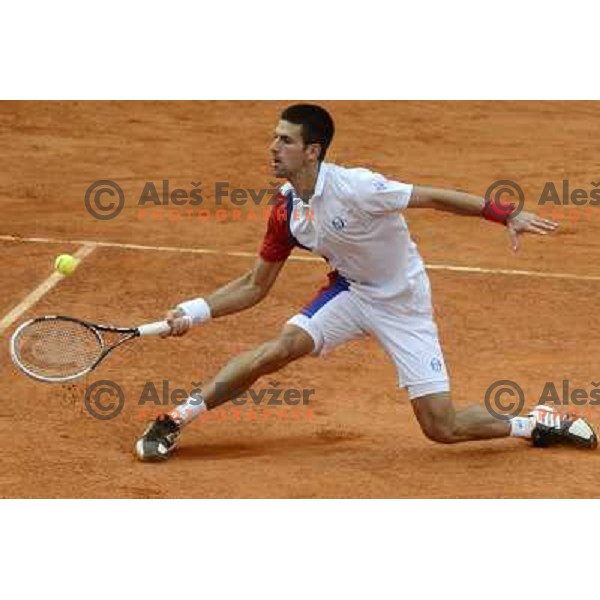 Novak Djokovic of Serbia in action during Internazionali BNL d\'Italia, ATP tournament in Rome, Italy on May 17,2012 