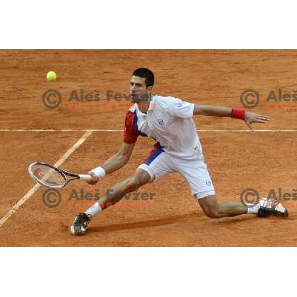 Novak Djokovic of Serbia in action during Internazionali BNL d\'Italia, ATP tournament in Rome, Italy on May 17,2012 