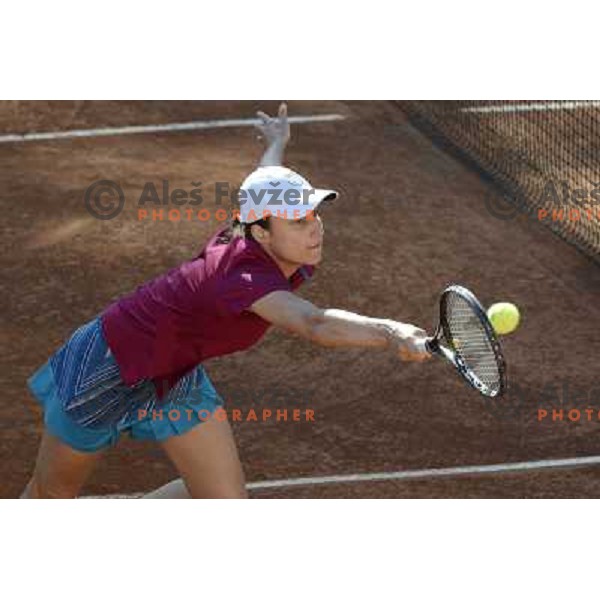 Katarina Srebotnik of Slovenia in action during Internazionali BNL Open D\'Italia, WTA tour in Rome, Italy on May 17, 2012 