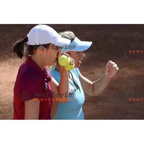 Katarina Srebotnik of Slovenia in action during Internazionali BNL Open D\'Italia, WTA tour in Rome, Italy on May 17, 2012 