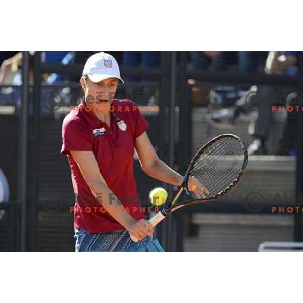 Katarina Srebotnik of Slovenia in action during Internazionali BNL Open D\'Italia, WTA tour in Rome, Italy on May 17, 2012 