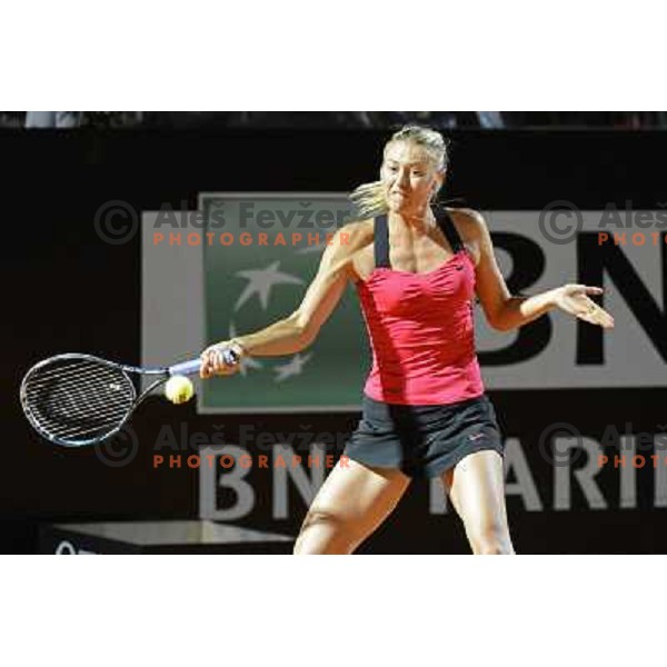 Maria Sharapova (RUS) in action during Internazionali BNL Open D\'Italia, WTA tour in Rome, Italy on May 17, 2012 