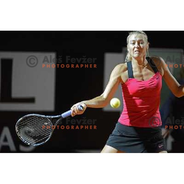 Maria Sharapova (RUS) in action during Internazionali BNL Open D\'Italia, WTA tour in Rome, Italy on May 17, 2012 