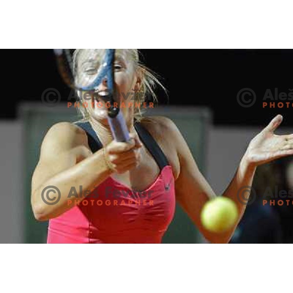 Maria Sharapova (RUS) in action during Internazionali BNL Open D\'Italia, WTA tour in Rome, Italy on May 17, 2012 