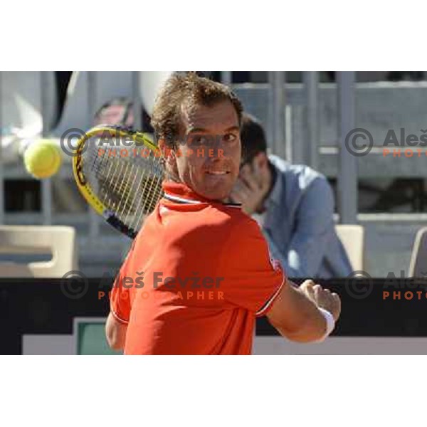 Richard Gasquet of France in action during Internazionali BNL d\'Italia, ATP tournament in Rome, Italy on May 17,2012 