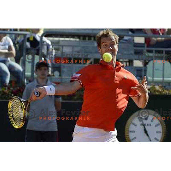 Richard Gasquet of France in action during Internazionali BNL d\'Italia, ATP tournament in Rome, Italy on May 17,2012 