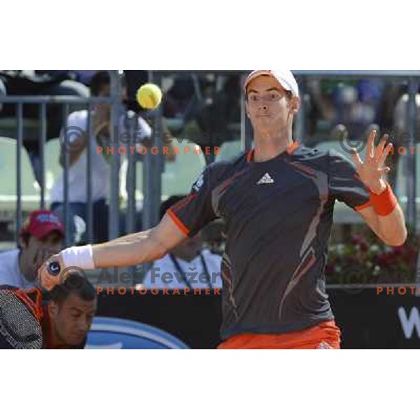 Andy Murray of England in action during Internazionali BNL d\'Italia, ATP tournament in Rome, Italy on May 17,2012 