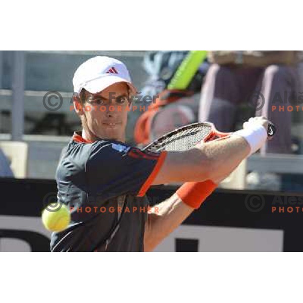Andy Murray of England in action during Internazionali BNL d\'Italia, ATP tournament in Rome, Italy on May 17,2012 
