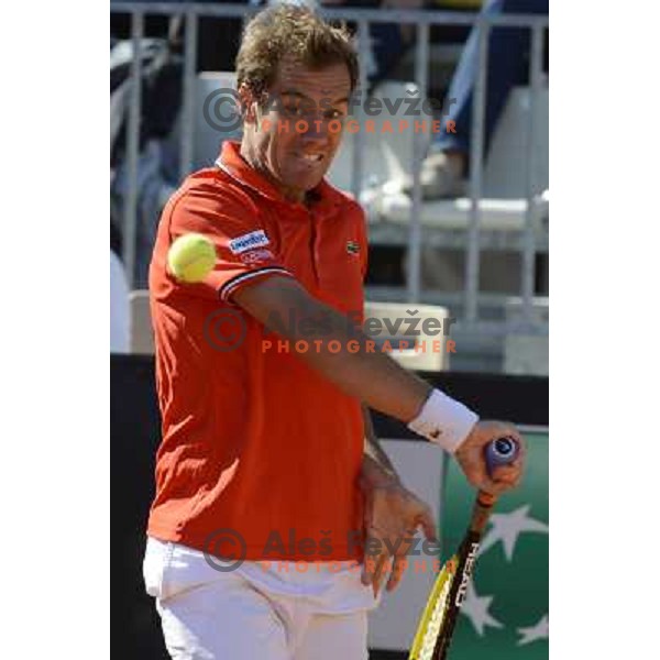 Richard Gasquet of France in action during Internazionali BNL d\'Italia, ATP tournament in Rome, Italy on May 17,2012 
