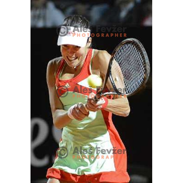 Ana Ivanovic of Serbia in action during Internazionali BNL Open D\'Italia, WTA tour in Rome, Italy on May 17, 2012 