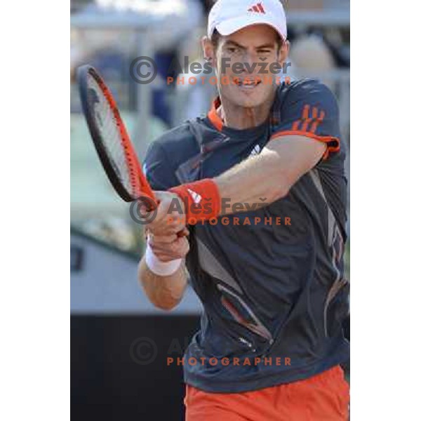 Andy Murray of England in action during Internazionali BNL d\'Italia, ATP tournament in Rome, Italy on May 17,2012 