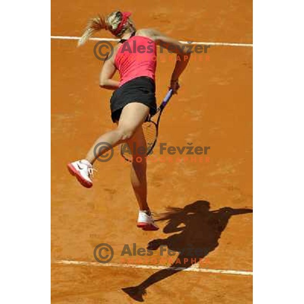 Maria Sharapova (RUS) in action during Internazionali BNL Open D\'Italia, WTA tour in Rome, Italy on May 17, 2012 
