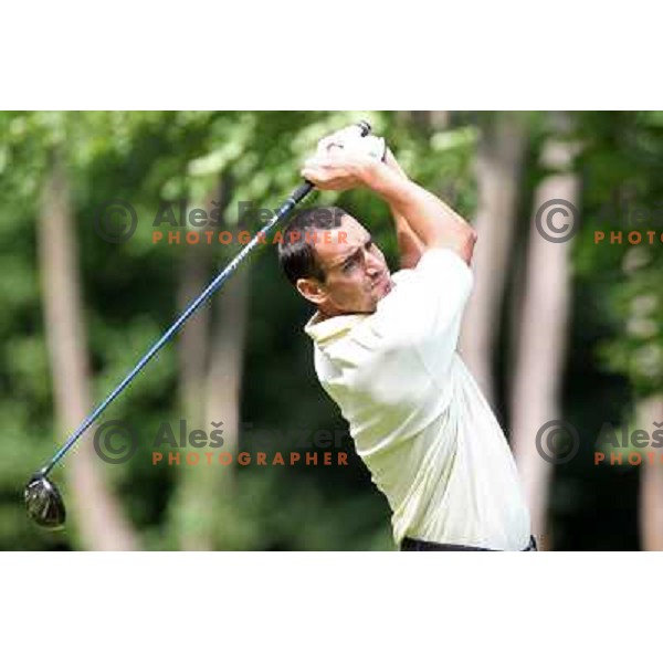 Miha Studen of Slovenia in action during first round of Lumar Slovenian Open 2012, Alps tour tournament, played at golf course Ptuj, Slovenia on May 24,2012 