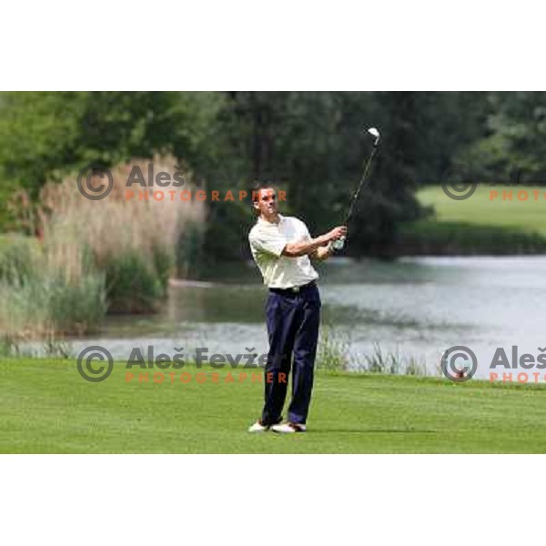 Miha Studen of Slovenia in action during first round of Lumar Slovenian Open 2012, Alps tour tournament, played at golf course Ptuj, Slovenia on May 24,2012 