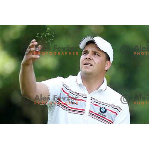 Sebastijan Ajster of Slovenia in action during first round of Lumar Slovenian Open 2012, Alps tour tournament, played at golf course Ptuj, Slovenia on May 24,2012 