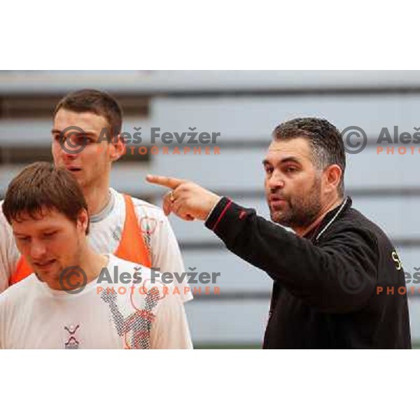 Boris Denic, head coach of Slovenia during practice session of Slovenia Handball team in Sports Hall Zrece, Slovenia on June 3, 2012 