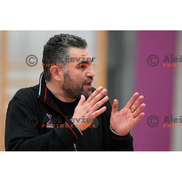 Boris Denic, head coach of Slovenia during practice session of Slovenia Handball team in Sports Hall Zrece, Slovenia on June 3, 2012 