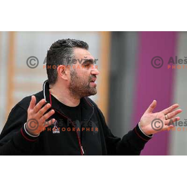 Boris Denic, head coach of Slovenia during practice session of Slovenia Handball team in Sports Hall Zrece, Slovenia on June 3, 2012 